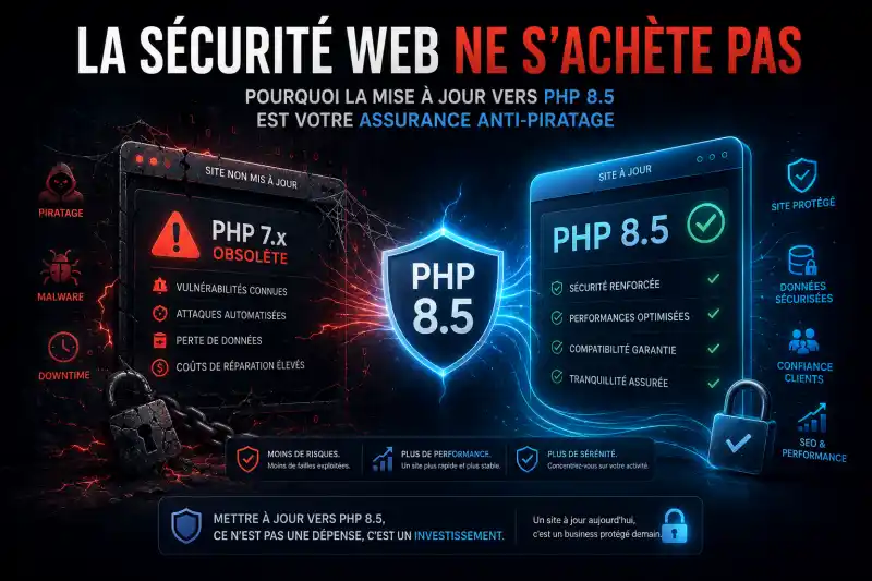 La Sécurité Web ne s'achète pas : Pourquoi la mise à jour vers PHP 8.5 est votre assurance anti-piratage