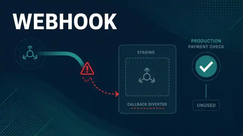 Le paiement a réussi. Le webhook pointait encore vers la recette.